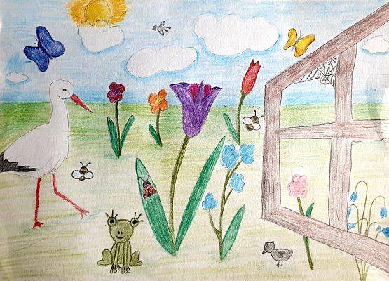 „Wiosna za oknem”- internetowy konkurs plastyczny grafika