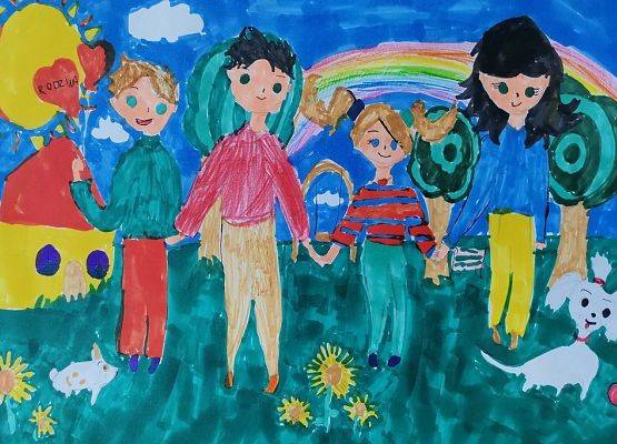 Nagrodzona twórczość dziecięca „Bezpieczna rodzina” grafika