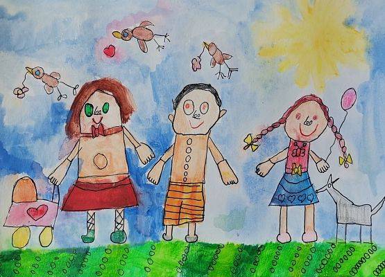 Nagrodzona twórczość dziecięca „Bezpieczna rodzina” grafika