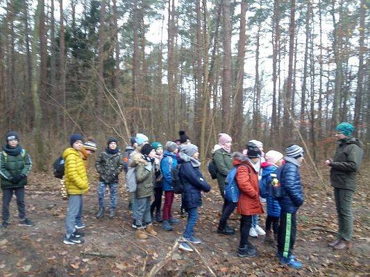 Uczniowie klasy 4c w Nadleśnictwie Lębork