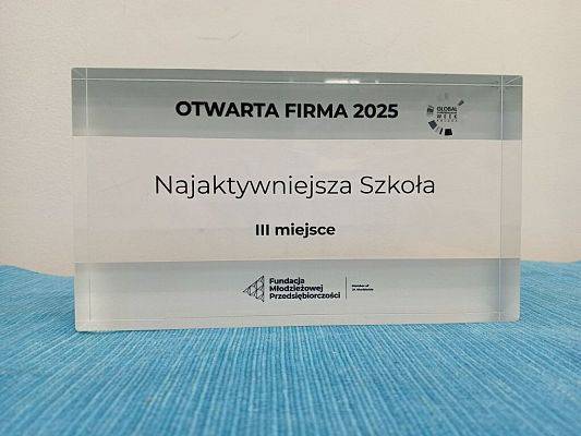 III miejsce w Ogólnopolskim Konkursie na Najaktywniejszą Szkołę