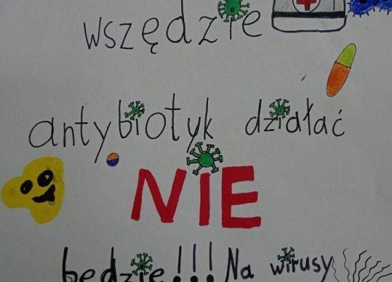 Nagrodzone prace w konkursie o antybiotykach grafika