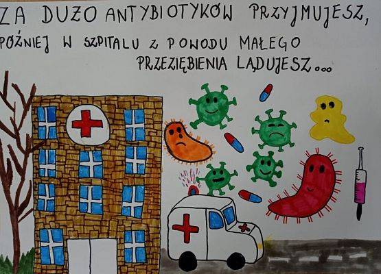 Nagrodzone prace w konkursie o antybiotykach grafika