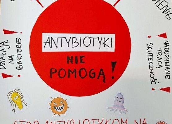 Nagrodzone prace w konkursie o antybiotykach grafika