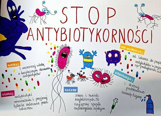 Nagrodzone prace w konkursie o antybiotykach grafika